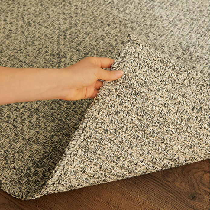 Ocean Home Textile Yıkanabilir Jüt Görünümlü Gri Renk Hasır Desenli Halı Kilim 160 X 230 Cm