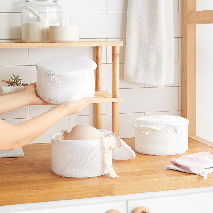 Ocean Home Textile 3'lü Beyaz Renk İç Çamaşırı Yıkama Filesi Set