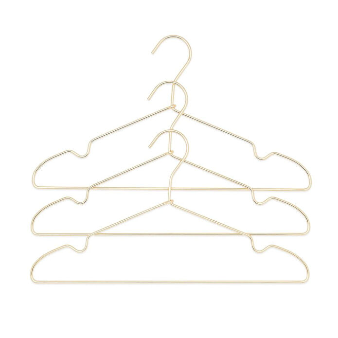 Ocean Home Textile 3'lü Altın Renk Metal Giysi Askısı 22 X 41 X 0.4 Cm