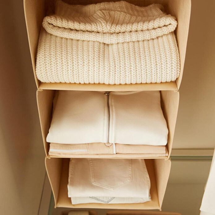 Ocean Home Textile 4 Katlı Jüt Dolap İçi Düzenleyici 30 X 30 X 80 Cm