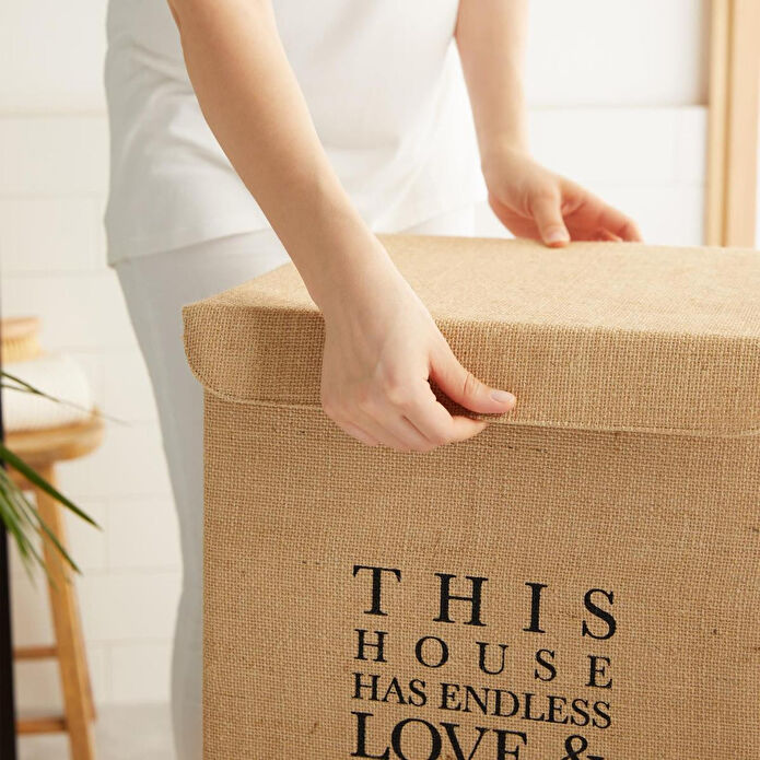 Ocean Home Textile Jüt Çamaşır Kutusu 36 X 36 X 56 Cm