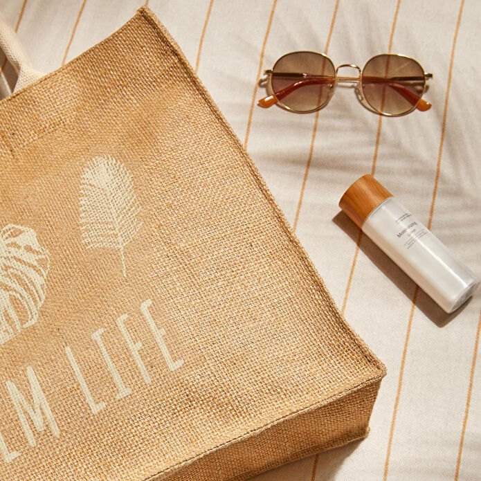 Ocean Home Textile Palm Life Jüt Çanta 42 X 35 X 12 Cm