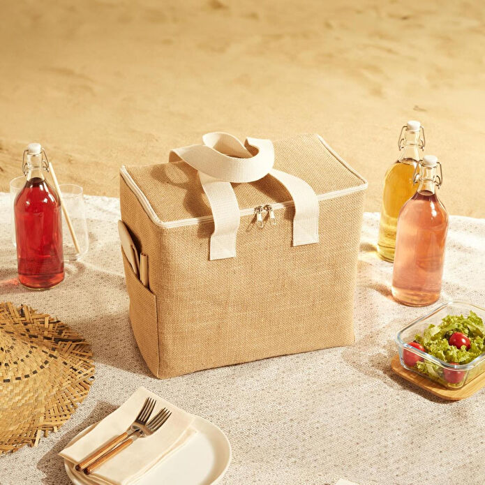 Ocean Home Textile Büyük Boy Jüt Soğuk Tutan Çanta 35 X 20 X 33 Cm