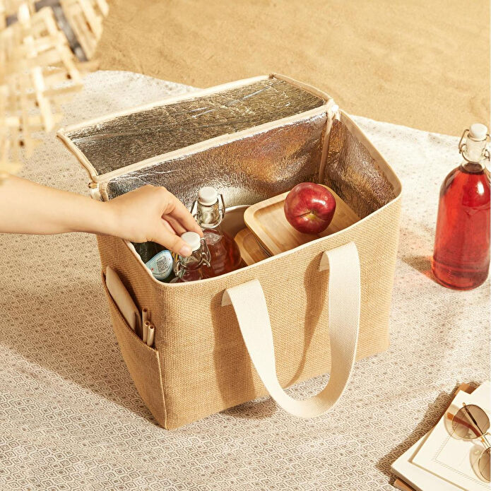 Ocean Home Textile Büyük Boy Jüt Soğuk Tutan Çanta 35 X 20 X 33 Cm