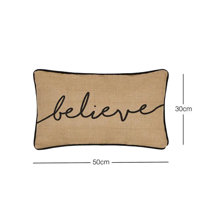 Ocean Home Textile Believe Jüt Kırlent Kılıfı 50 X 30 Cm