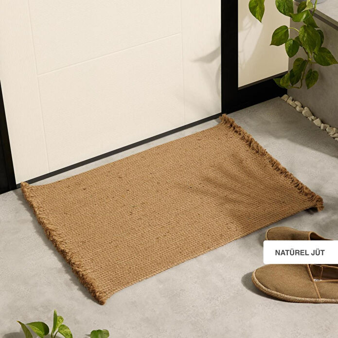 Ocean Home Textile Saçaklı Jüt Halat Kapı Önü Paspası 74 X 50 Cm