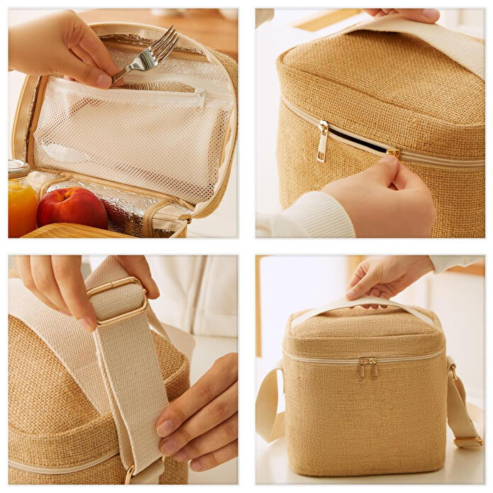 Ocean Home Textile Orta Boy Jüt Soğuk Tutan Çanta 23 X 16 X 23 Cm