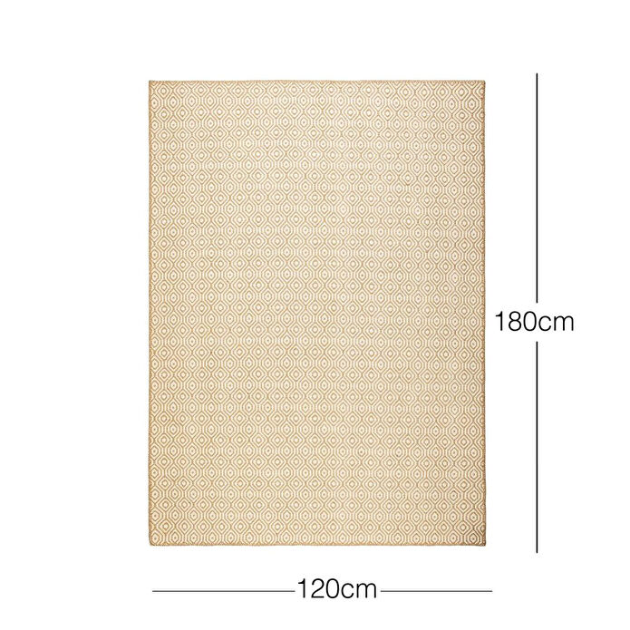 Ocean Home Textile Ekru Renk Karo Desenli Jüt Halı Kilim 120 X 180 Cm