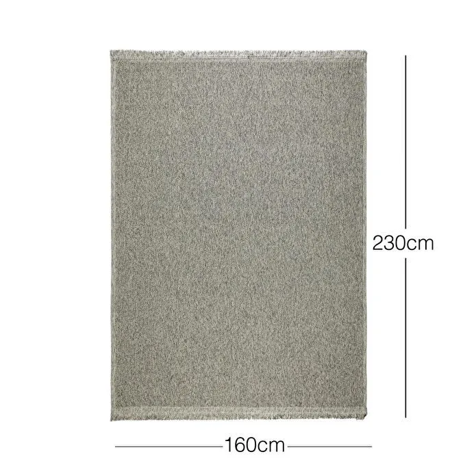 Ocean Home Textile Yıkanabilir Saçaklı Buklet Gri Renk Halı Kilim160 X 230 Cm