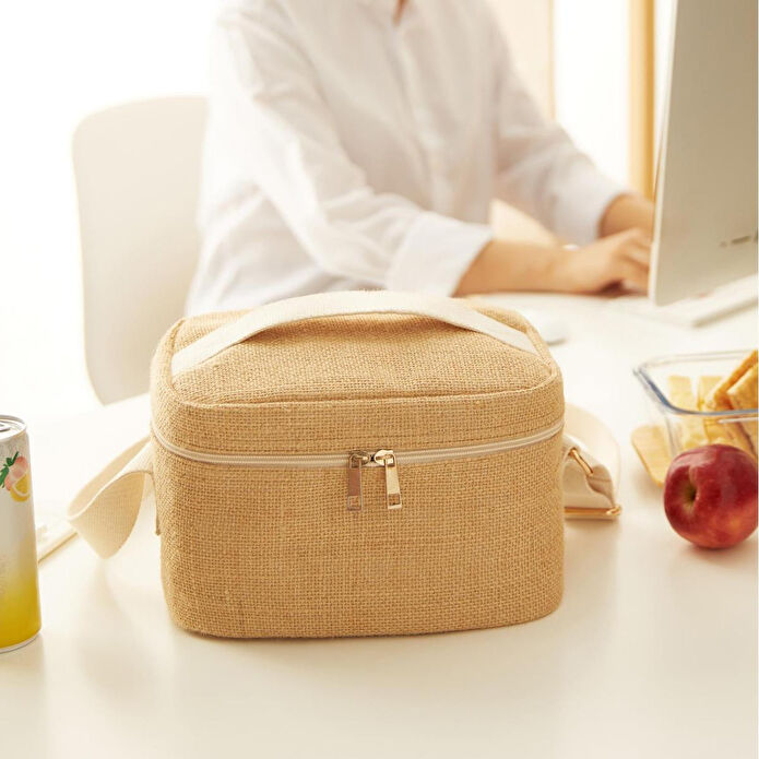 Ocean Home Textile Küçük Boy Jüt Soğuk Tutan Çanta 23 X 16 X 15 Cm