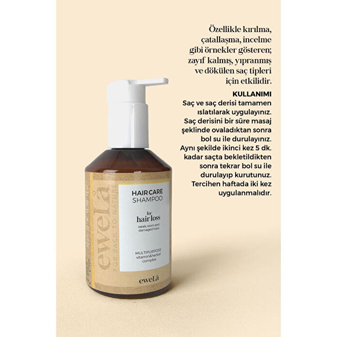 eweLa Şaç Bakım Şampuanı - Dökülmeye Karşı Etkili - 250 Ml