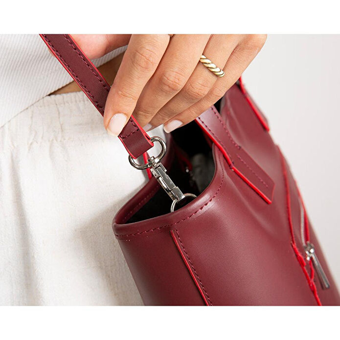 Bloominbag Bloomtote Valetto Burgundy Hakiki Deri Omuz Çantası / Tote Bag