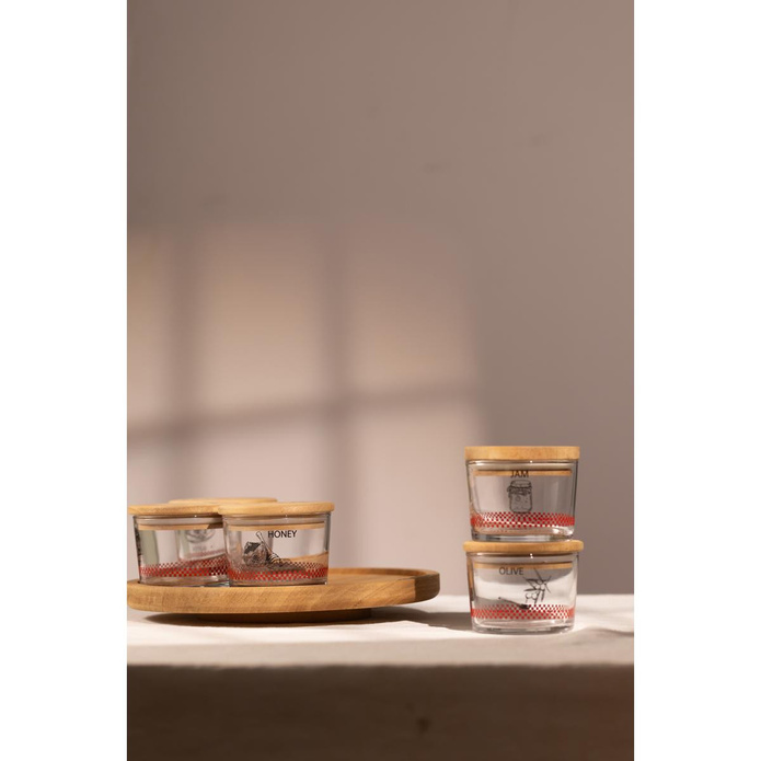 Rakle Toskana Bambu Döner Stantlı 5'li Kahvaltı Seti 220 Cc