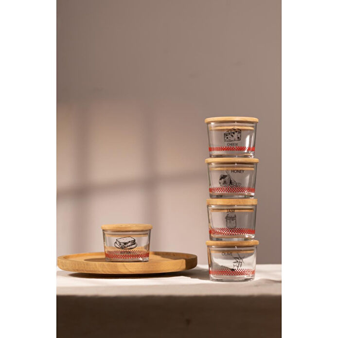 Rakle Toskana Bambu Döner Stantlı 5'li Kahvaltı Seti 220 Cc