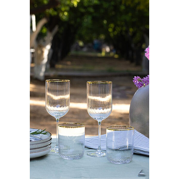 Rakle Adore Gold 4'lü Su Kadehi Seti 410 Cc