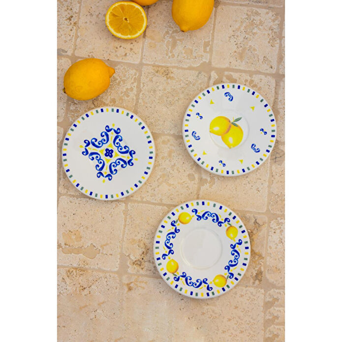 Rakle Sicilia Seramik 6'lı Çay Tabağı Seti 13 Cm