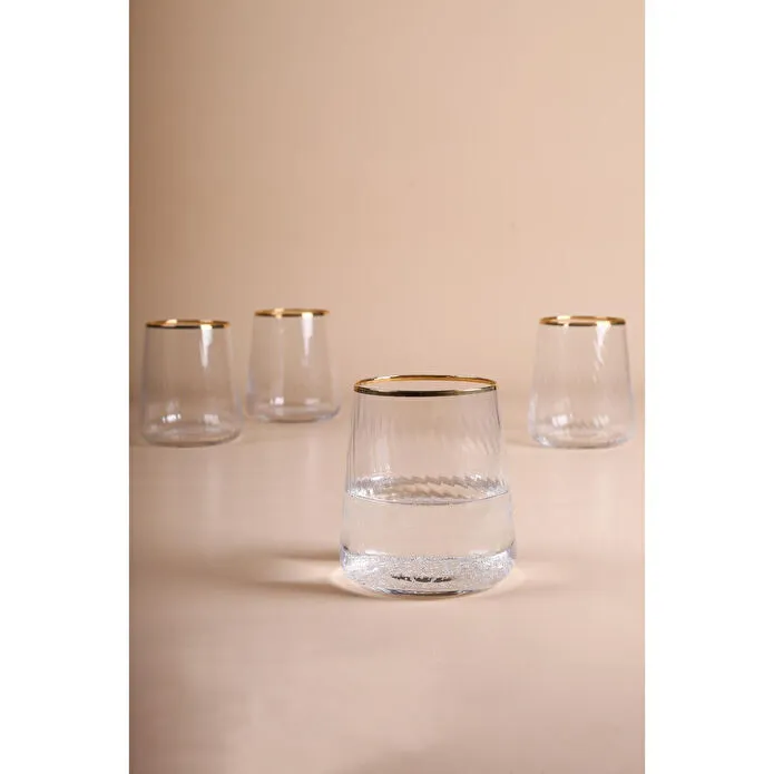 Rakle Premium Gold 4'lü Su Bardağı Seti 420 Cc