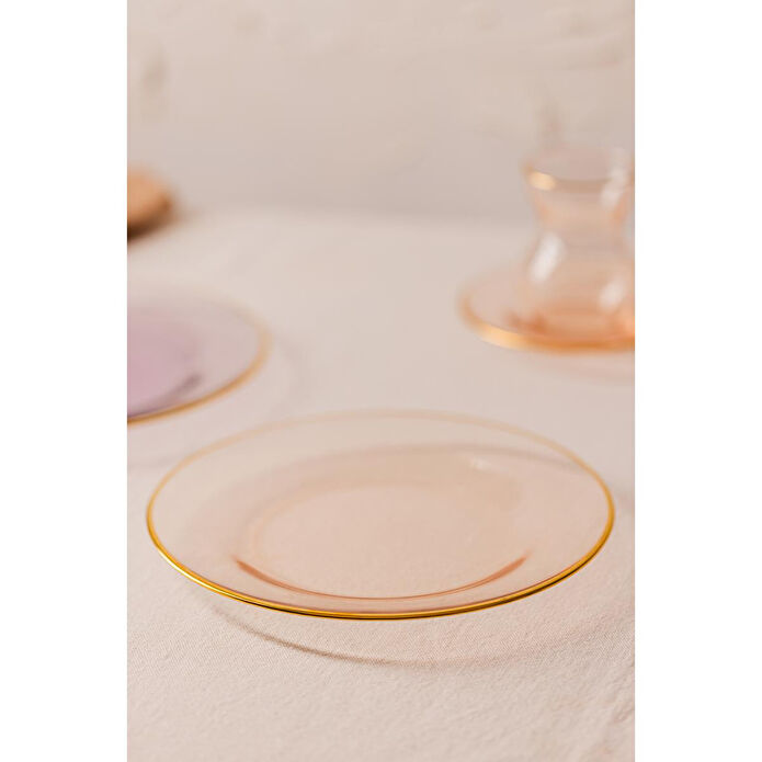 Rakle Five O Clock 6'lı Cam Pasta Tabağı Seti 19 Cm