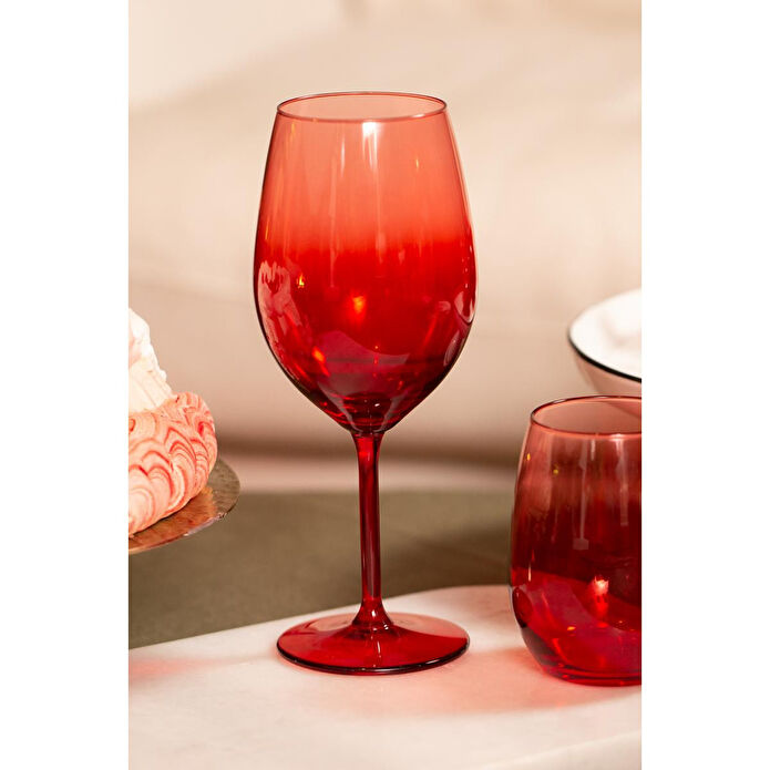Rakle Larc 4'lü Su Kadehi Seti Kırmızı 540 Cc