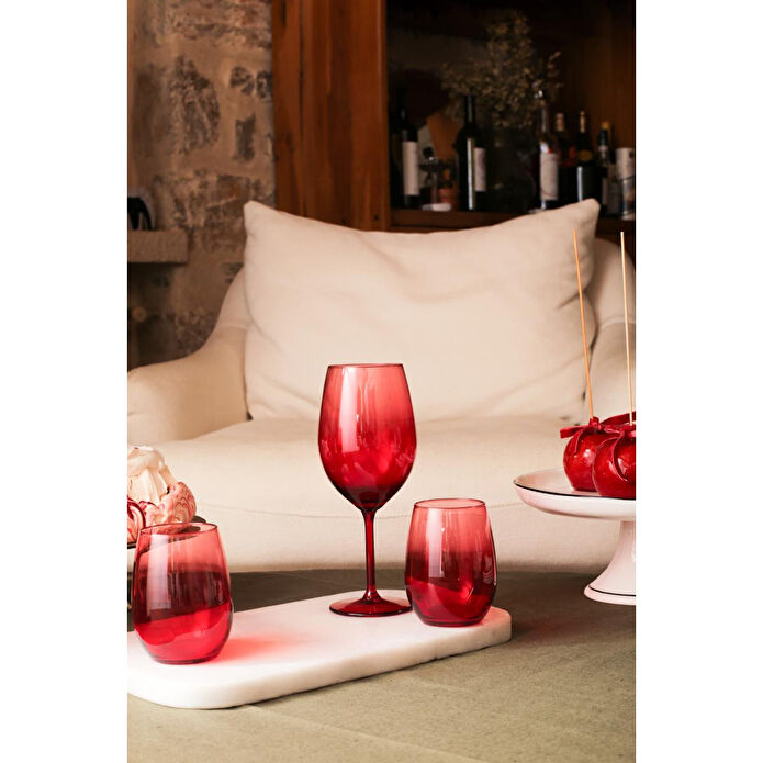 Rakle Larc 4'lü Su Kadehi Seti Kırmızı 540 Cc