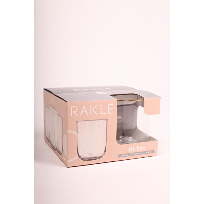 Rakle Bliss Gold 4'lü Su Bardağı Seti 350 Cc