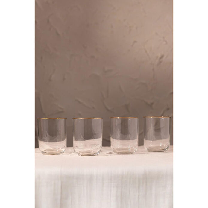 Rakle Bliss Gold 4'lü Su Bardağı Seti 350 Cc