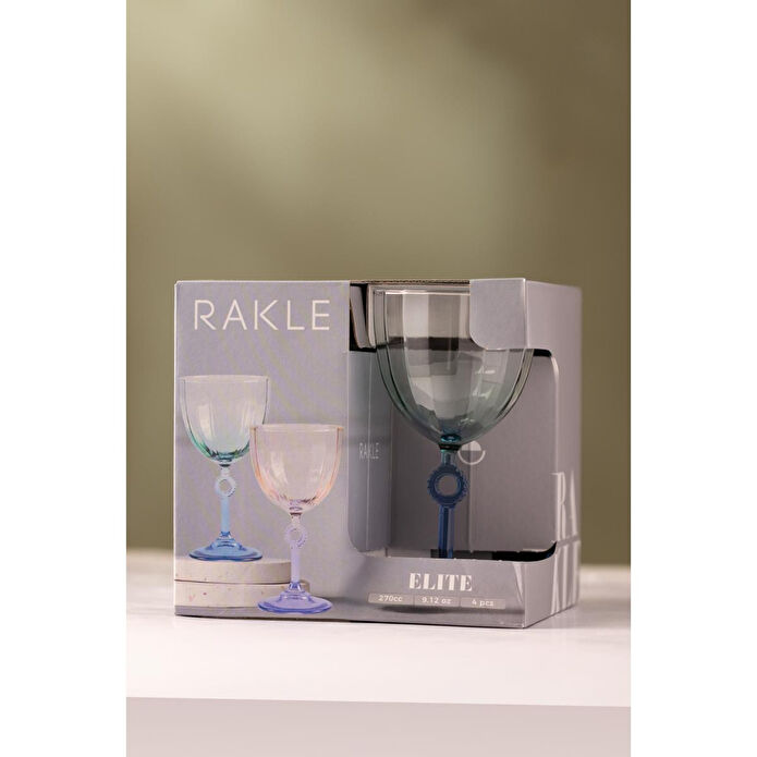 Rakle Elite 4'lü Su Kadehi Seti Mavi 270 Cc