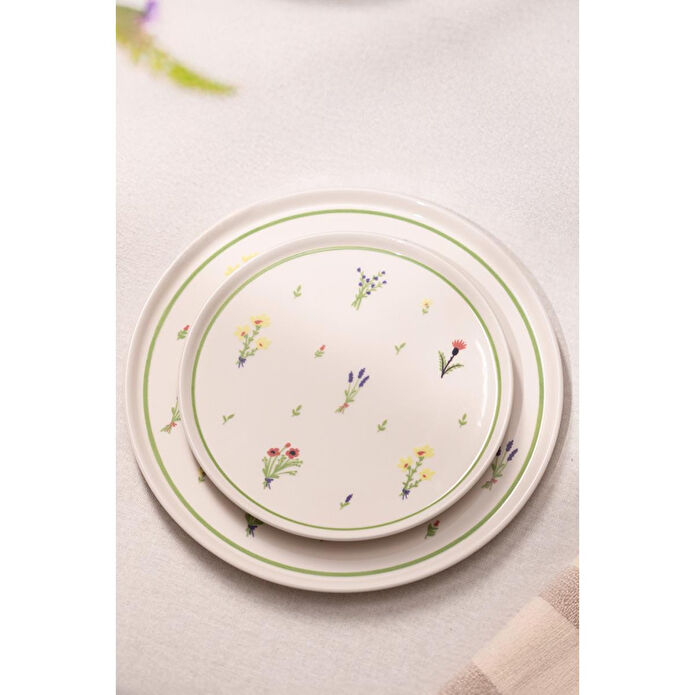 Rakle Botanical Seramik 4'lü Pasta Tabağı Seti 20 Cm