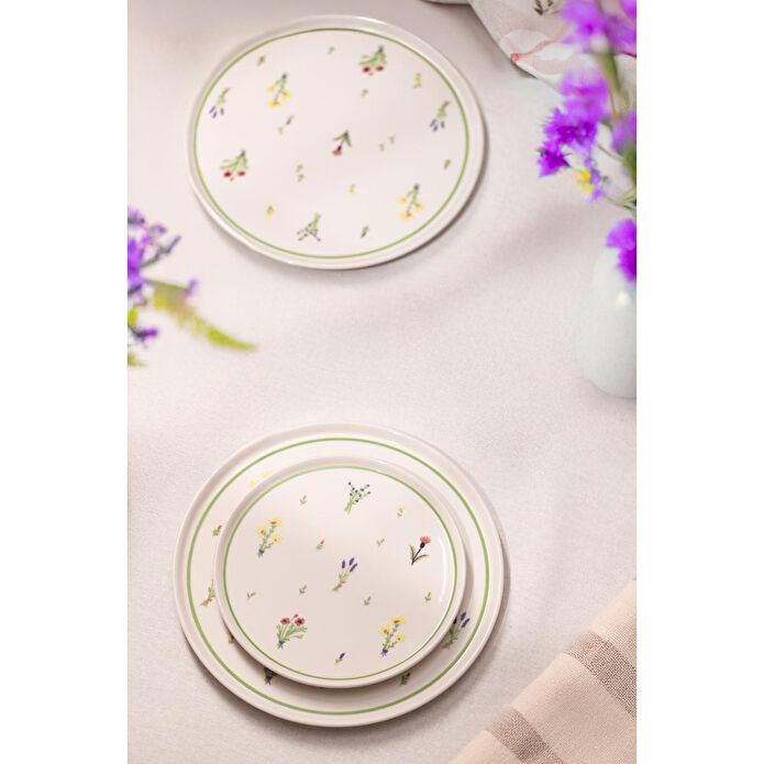 Rakle Botanical Seramik 4'lü Pasta Tabağı Seti 20 Cm