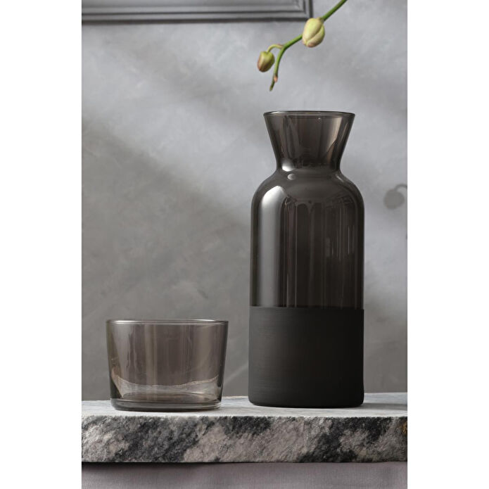 Rakle Matte Bardaklı Sürahi Siyah 700 Cc