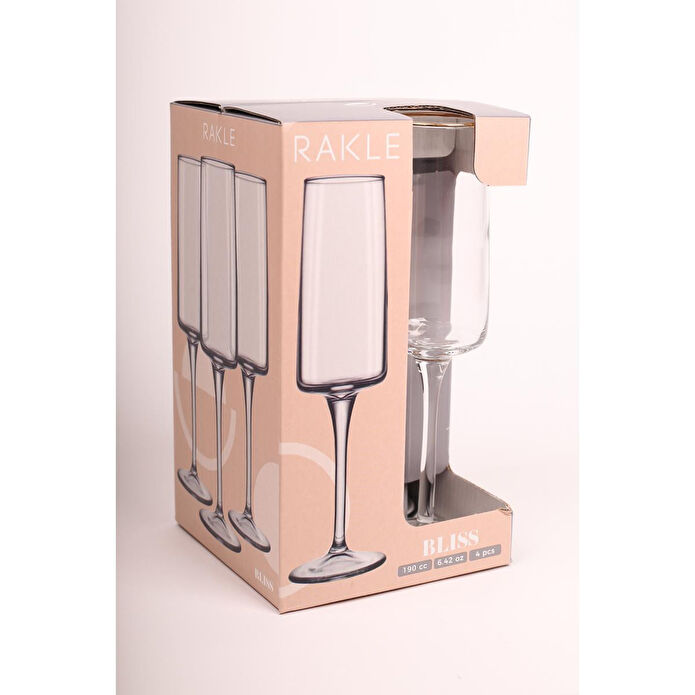 Rakle Bliss Gold 4'lü Şampanya Kadehi Seti 190 Cc
