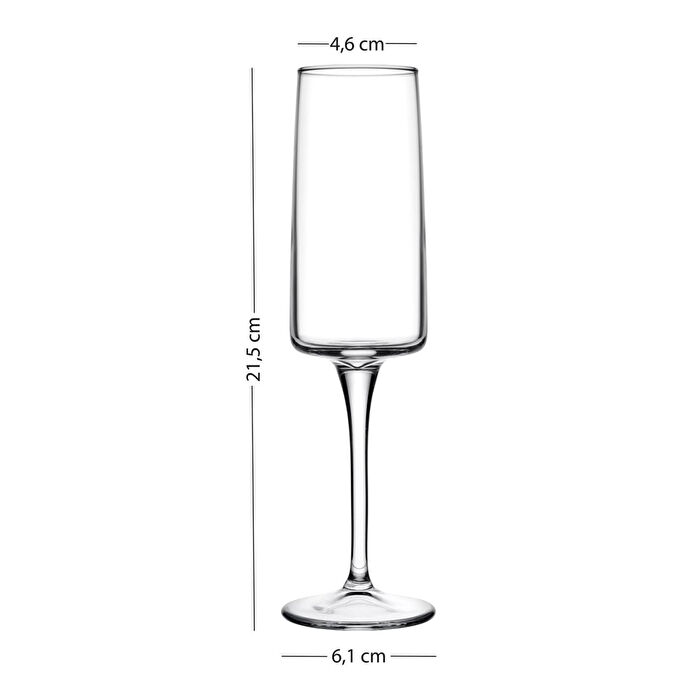 Rakle Bliss Gold 4'lü Şampanya Kadehi Seti 190 Cc