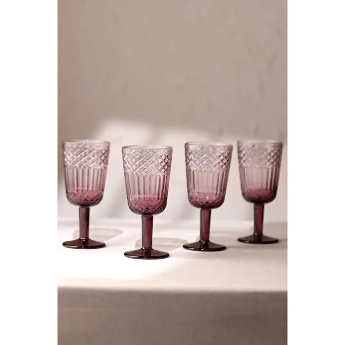 Rakle Vega 4'lü Kadeh Seti Bordo 280 Cc