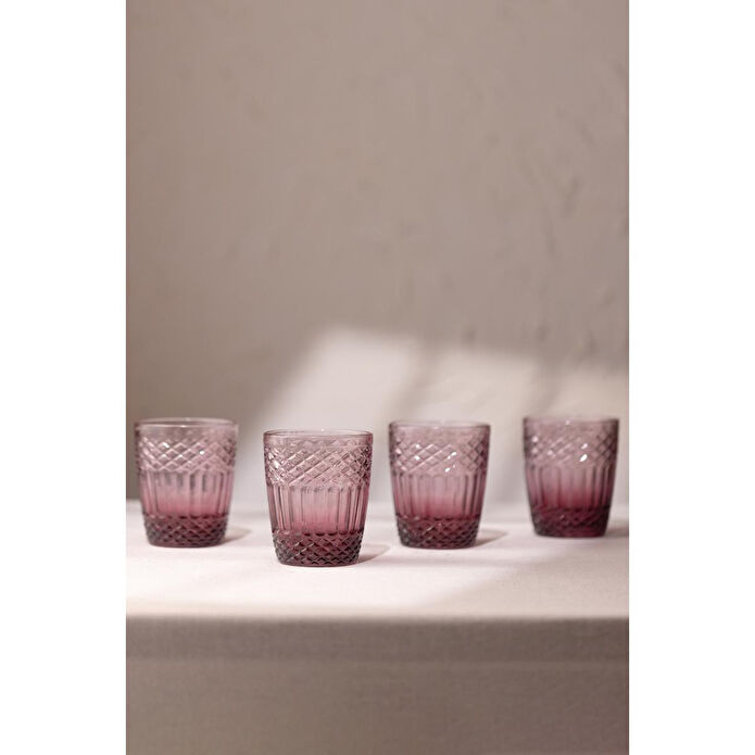 Rakle Vega 4'lü Su Bardağı Seti Bordo 300 Cc