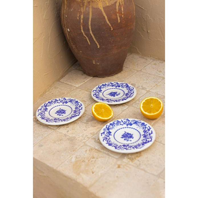 Rakle Bleu Blanc Seramik 6'lı Çay Tabağı Seti 13 Cm
