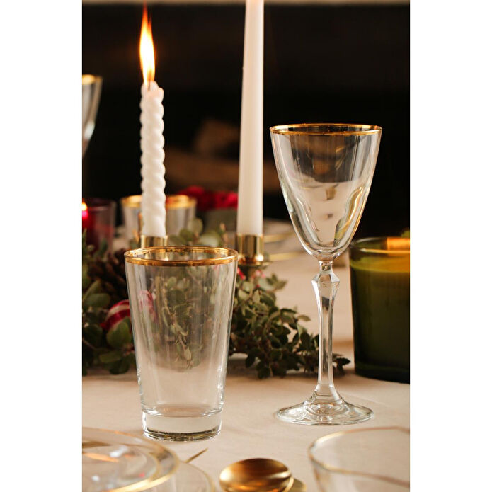 Rakle Pure Altın Yaldızlı 4'lü Meşrubat Bardağı Seti 400 Cc
