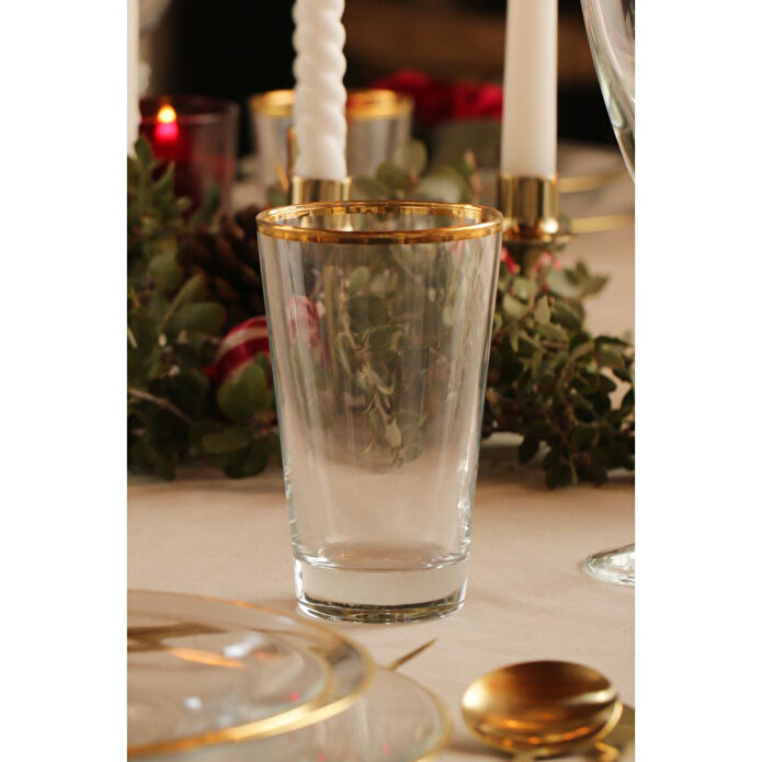 Rakle Pure Altın Yaldızlı 4'lü Meşrubat Bardağı Seti 400 Cc