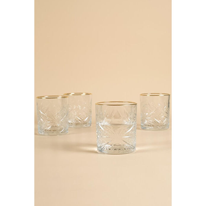 Rakle Lumiere Gold 4'lü Su Bardağı Seti 350 Cc