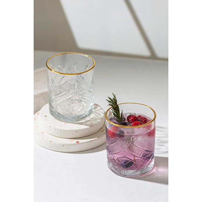 Rakle Lumiere Gold 4'lü Su Bardağı Seti 350 Cc