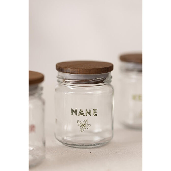 Rakle Luna Ahşap Kapaklı 6'lı Baharatlık Seti 210 Cc