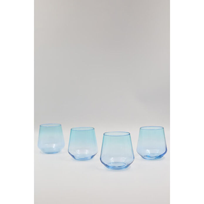 Rakle Marsilya 4'lü Viski Bardağı Seti Mavi-turkuaz 345 Cc