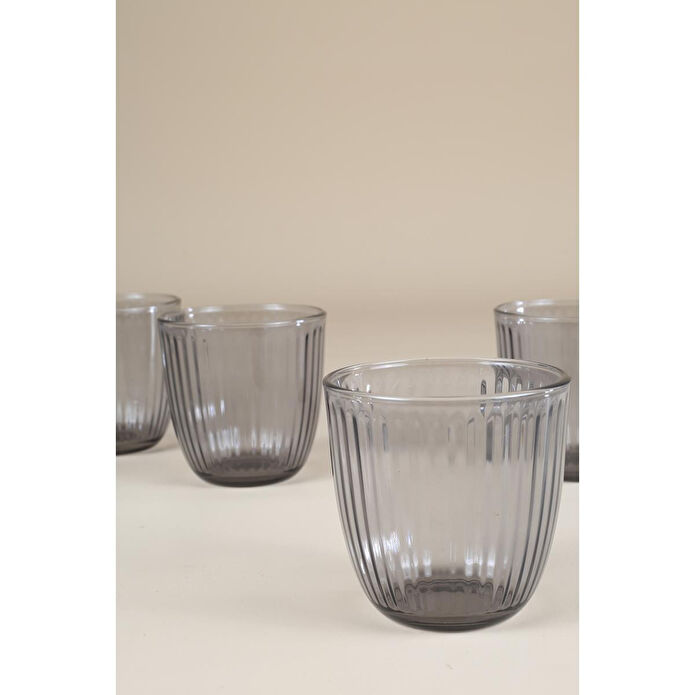 Rakle Splendid 4'lü Su Bardağı Seti Füme 290 Cc