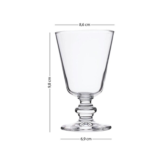 Rakle Larc 4'lü Ayaklı Su Bardağı Seti Kırmızı 220 Cc