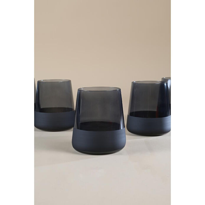 Rakle Matte 4'lü Su Bardağı Seti Siyah 420 Cc