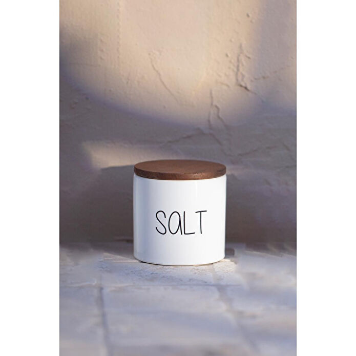 Rakle Nero Seramik Ahşap Kapaklı 3'lü Baharatlık Seti 345 Cc