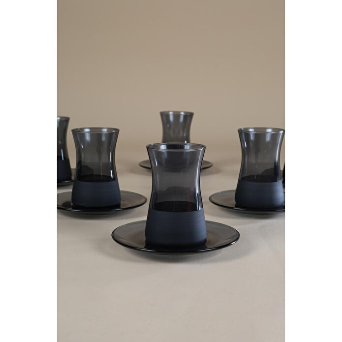 Rakle Matte 12 Parça Çay Seti Siyah 170 Cc