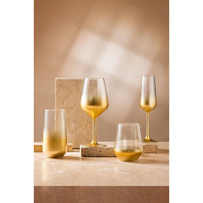 Rakle Glow 4'lü Kadeh Seti Altın 490 Cc