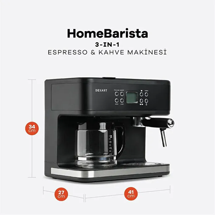Dexart Home Barista 3-i̇n-1 Filtre Kahve & Espresso Makinesi