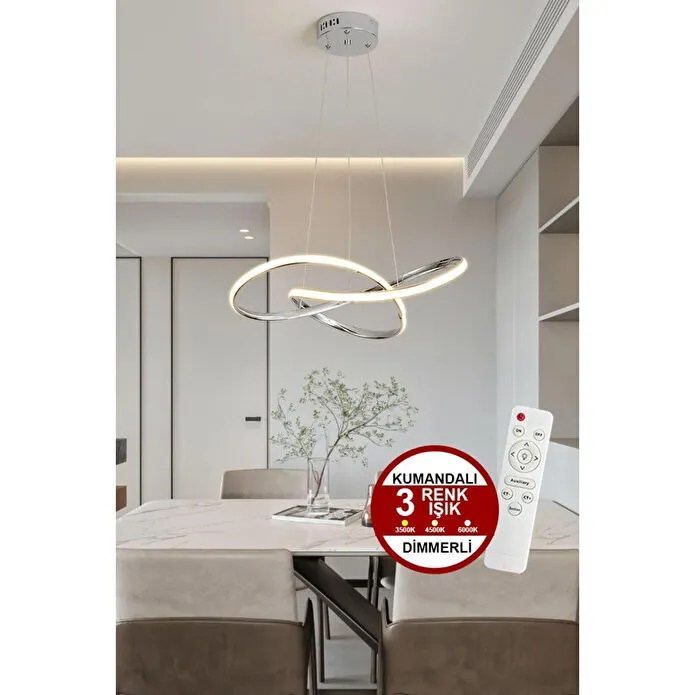 Luna Lighting Porto Model Krom Sarkıt 3 Renk Led Avize