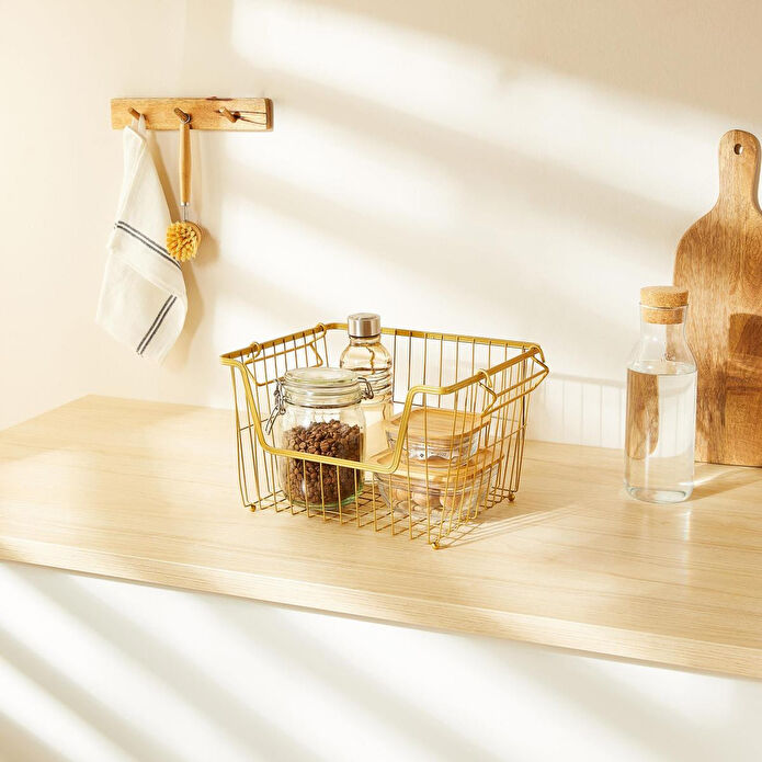 Ocean Home Textile Altın Renk Metal 33 X 27 X 20 Cm